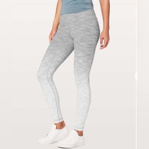 Lululemon Wunder Under Full On Luon HR Tight Ombre Melange Space Dye White Sz 4